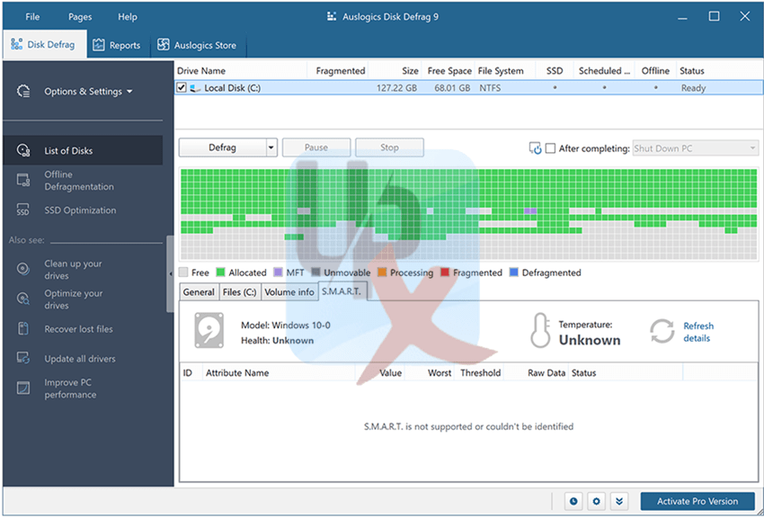 برنامج Auslogics Disk Defrag